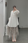 Marc Le Bihan lace embroidered skirt 2596 series plant dyeing France MLB-2596-ZZHUI PEARL GREY pearl gray lace embroidery